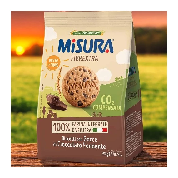 Misura Teljeskiőrlésű keksz csokoládé darabokkal 290 gr